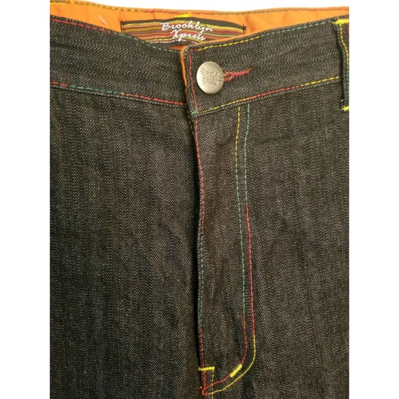 Brooklyn Express Denim Blue Shorts rainbow accent Men's Size 36 Inseam 14 in - Picture 4 of 5